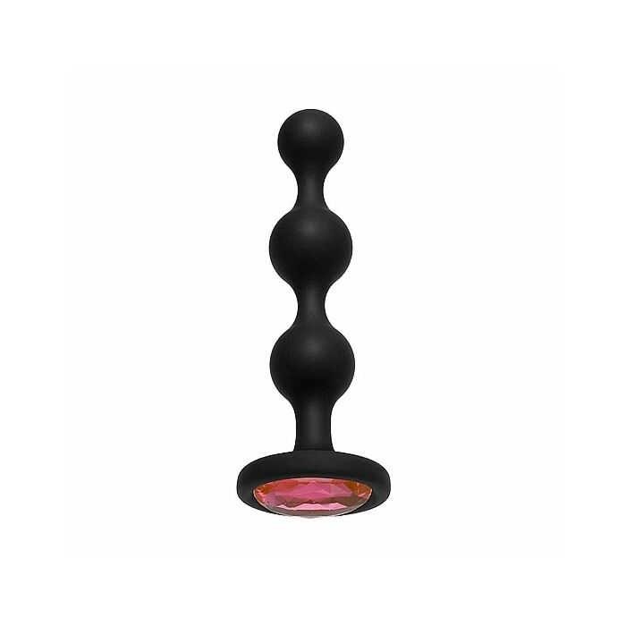 Booty bling - plug anal de silicona con perla - rosa