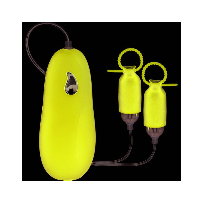 Nipple clamps with purple vibrator