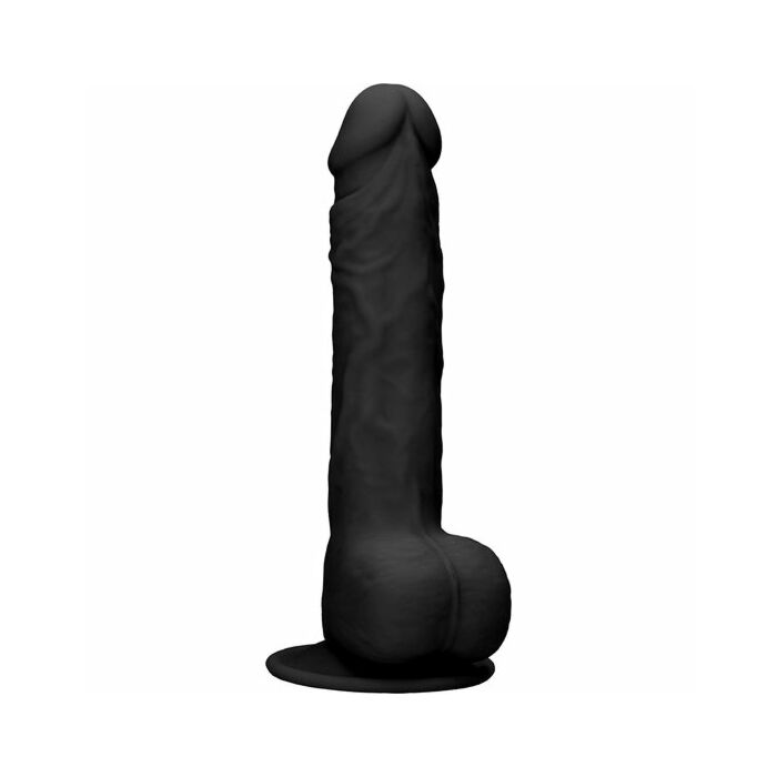 Pene de silicona con testículos 24cm - negro