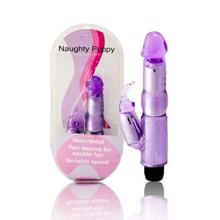 Vibrador c/estimulador lila regulable