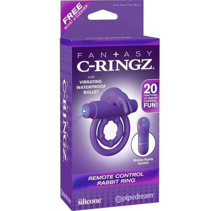 Fantasy c-ring ringz purple vibrator remote control