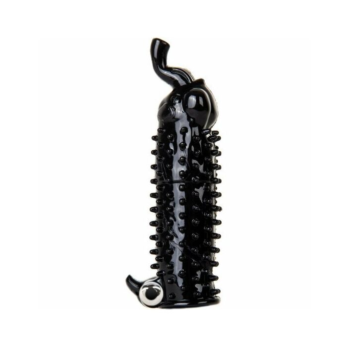 Elegant extension for penis with black colored mini vibrator