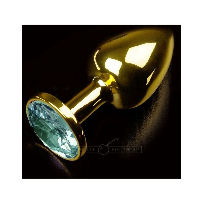 Anal plug small gold jewelery / emerald