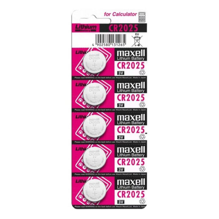 Maxell CR2025 3V Batteries - Pack of 5