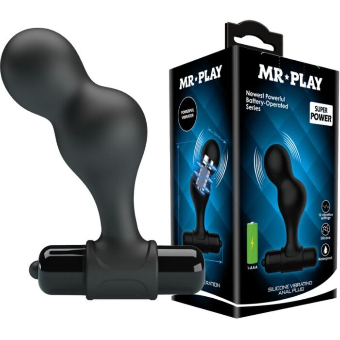 Black Vibrating Butt Plug