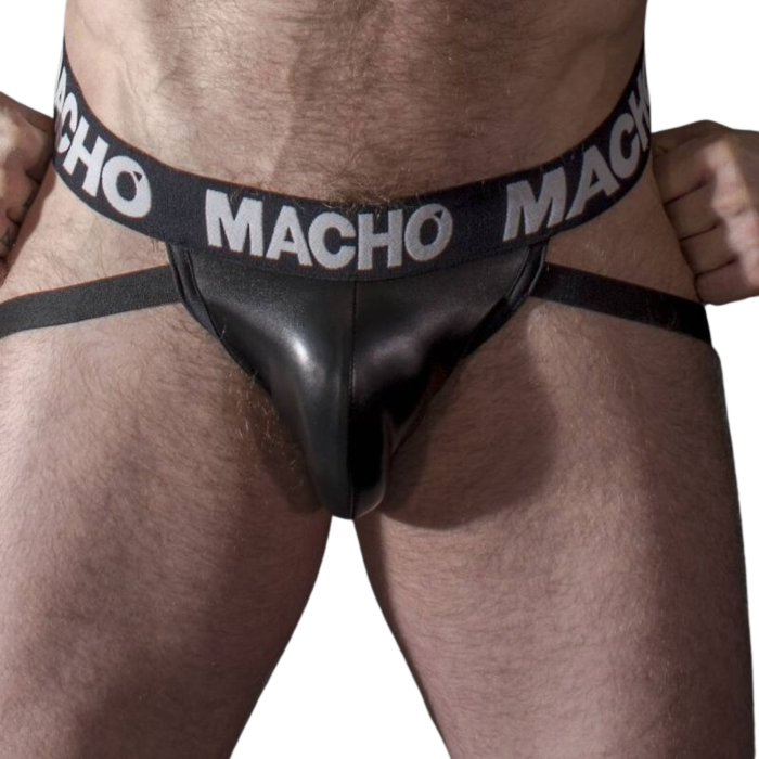 Black Leather Jockstrap XL Rebel Male