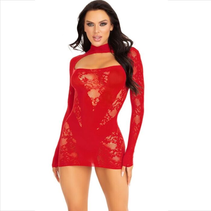Red Lace Fire Minidress