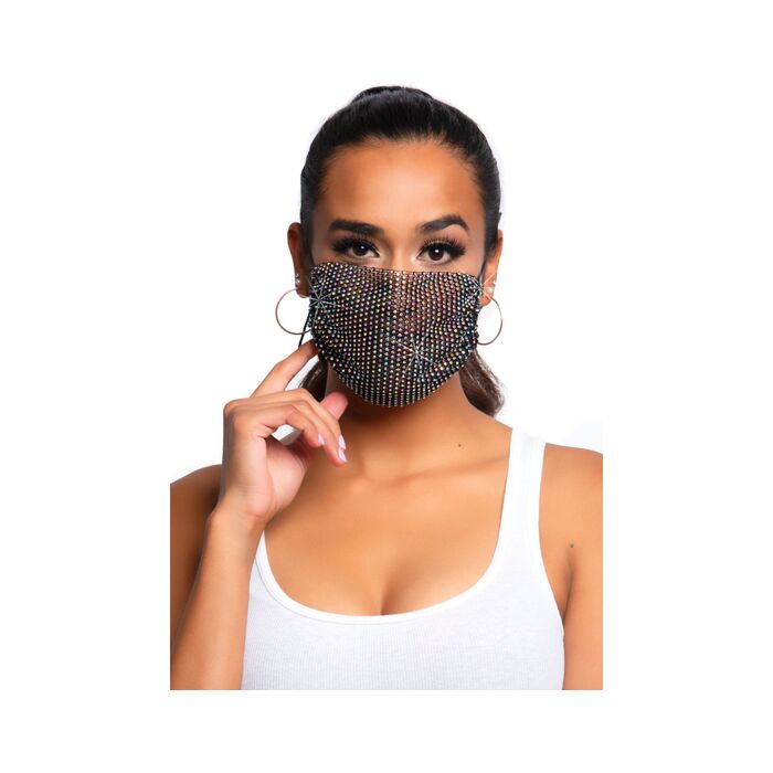 Glamour Rhinestone Mask - Black