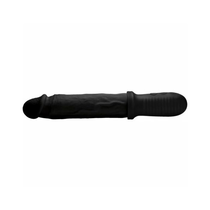 8x pounder automatic thrust and vibrating dildo with handle - black
