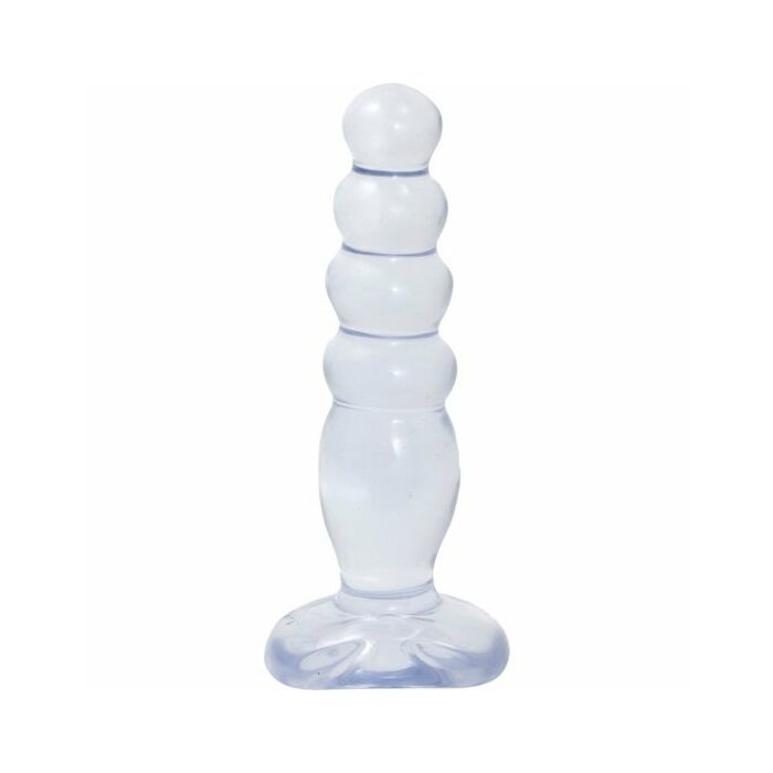 Crystal clear blue anal plug jellies