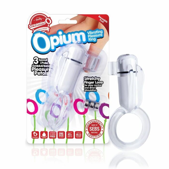 Screaming o opium anillo vibrador dedal blanco
