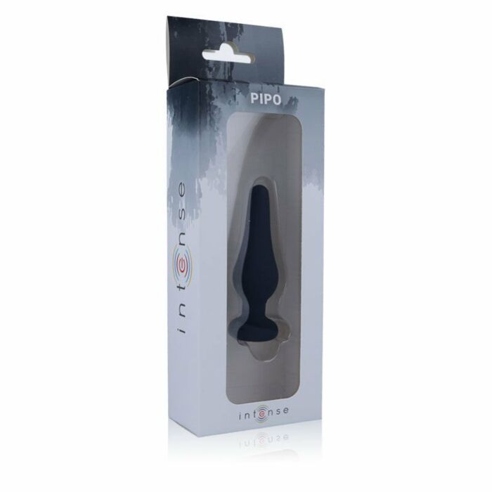 Intense anal plug pipo s silicone negro 10cm