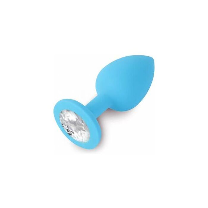 Plug anal jewelery Blue Silicone / Diamond
