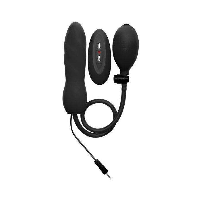 Ouch black inflatable penis silicone vibrator 14 cm