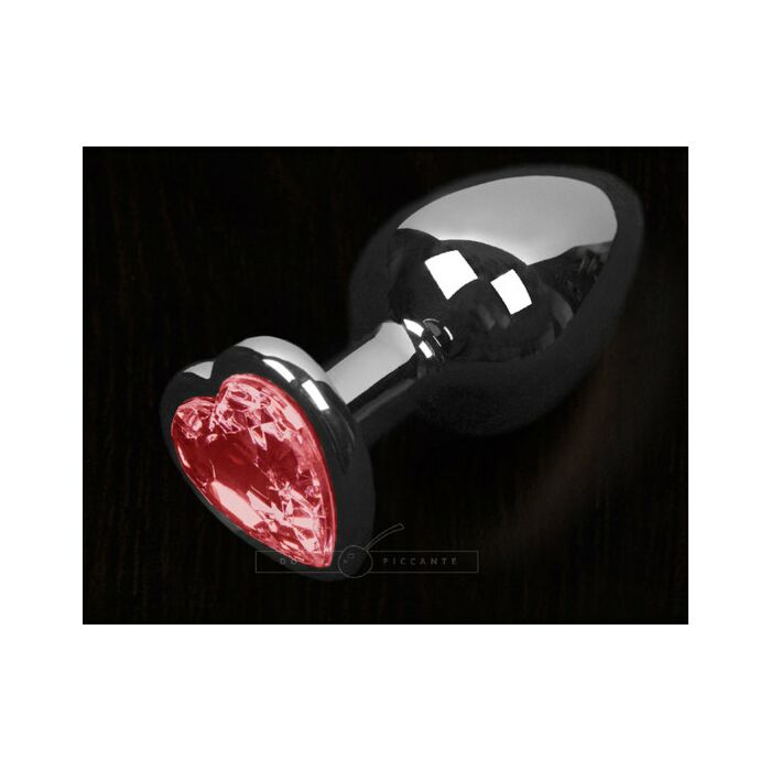 Red heart metal plug - s