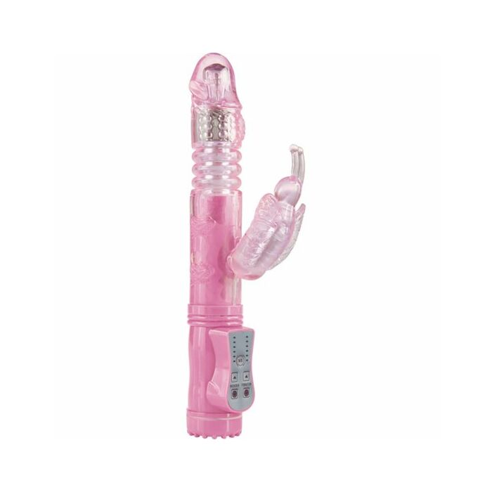 Vibrator poke me up and down bubblegum pink butterfly