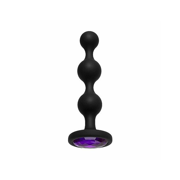 Booty bling - plug anal de silicona con perla - morado