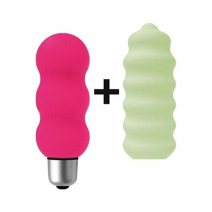 Joystick gyro micro stimulator with pink sleeves / pistachio