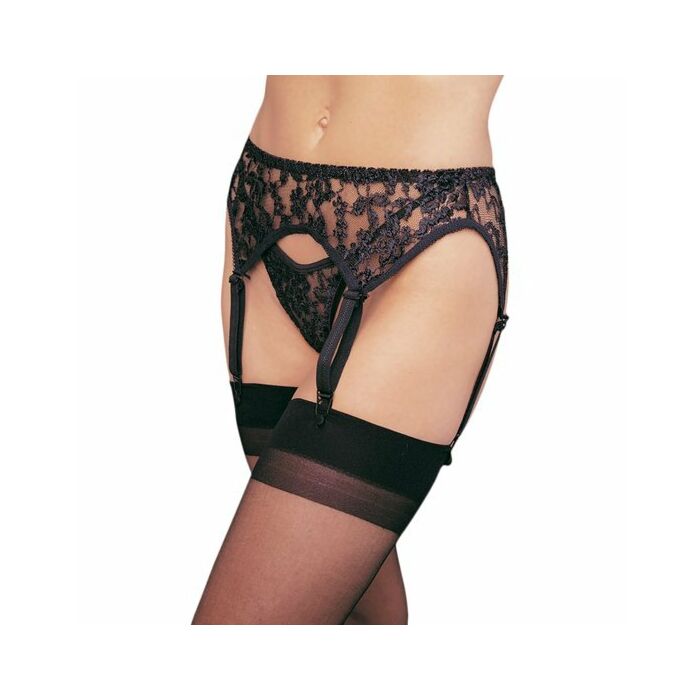 Leg avenue lace garter belt with matching black thong