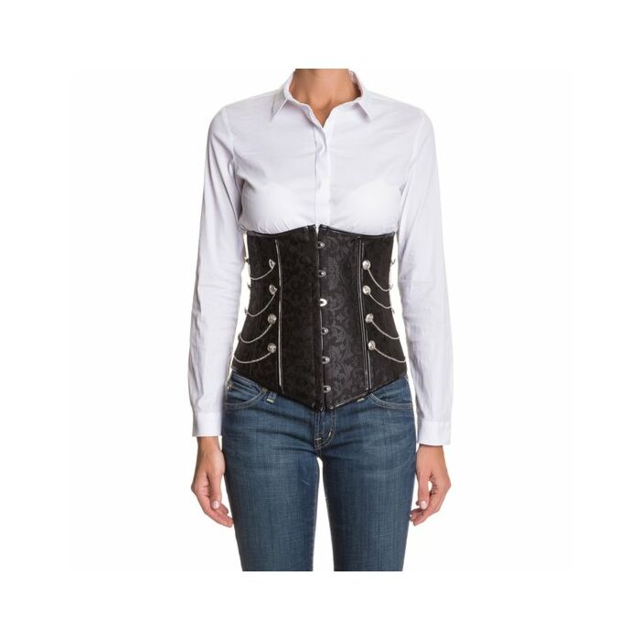 Cinturilla negra con cadenas