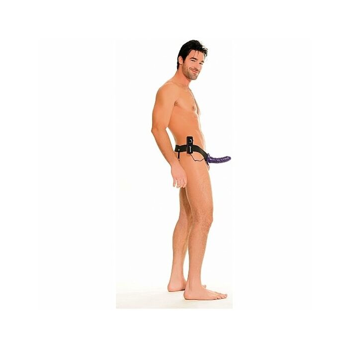 Fetish hollow harness vibrator for him and her lilac 14cm