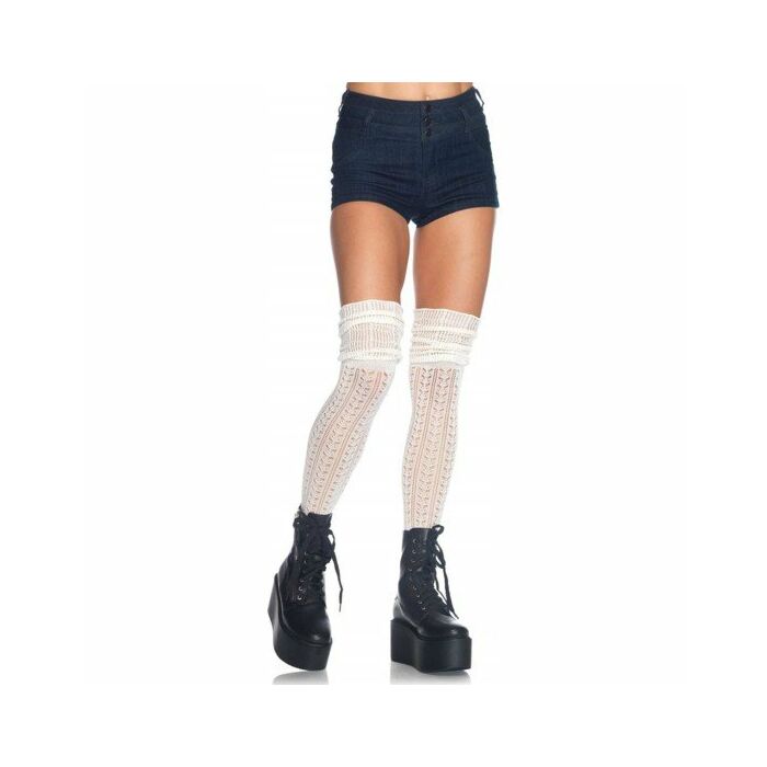 Leg avenue socks lace ruched ivory