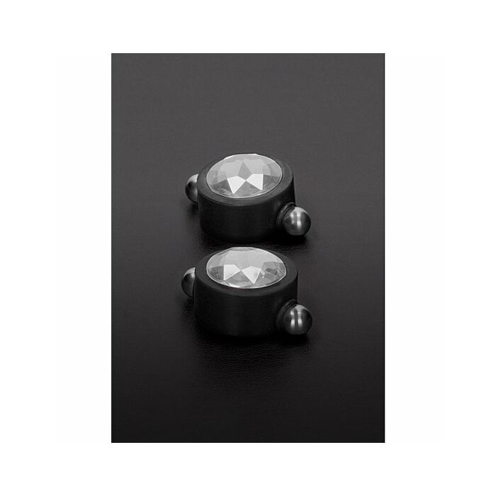 Pinzas magnéticas con cristal swarovski - blanco