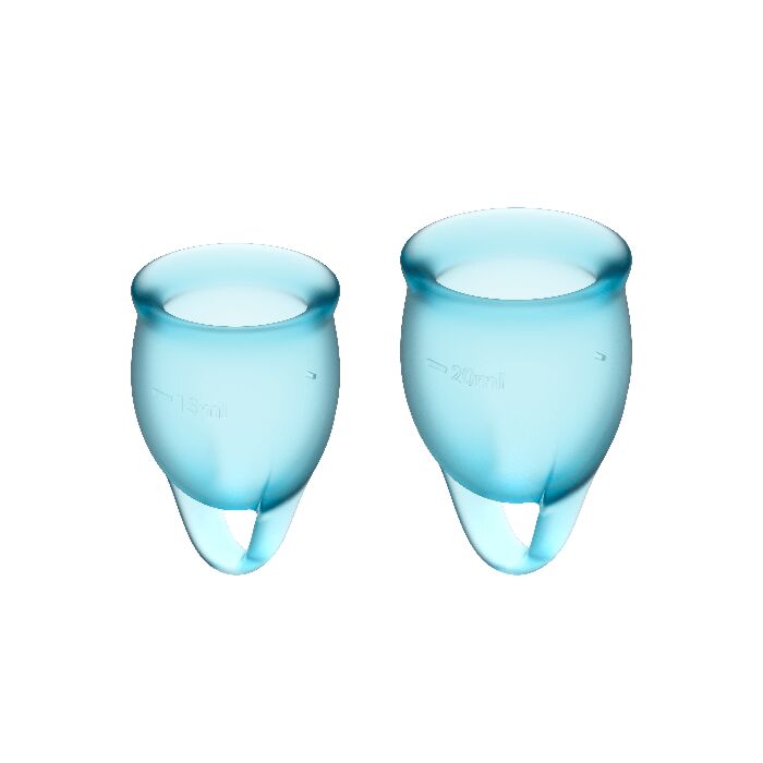 Satisfyer feel confident kit copa menstrual azul claro  15+20ml