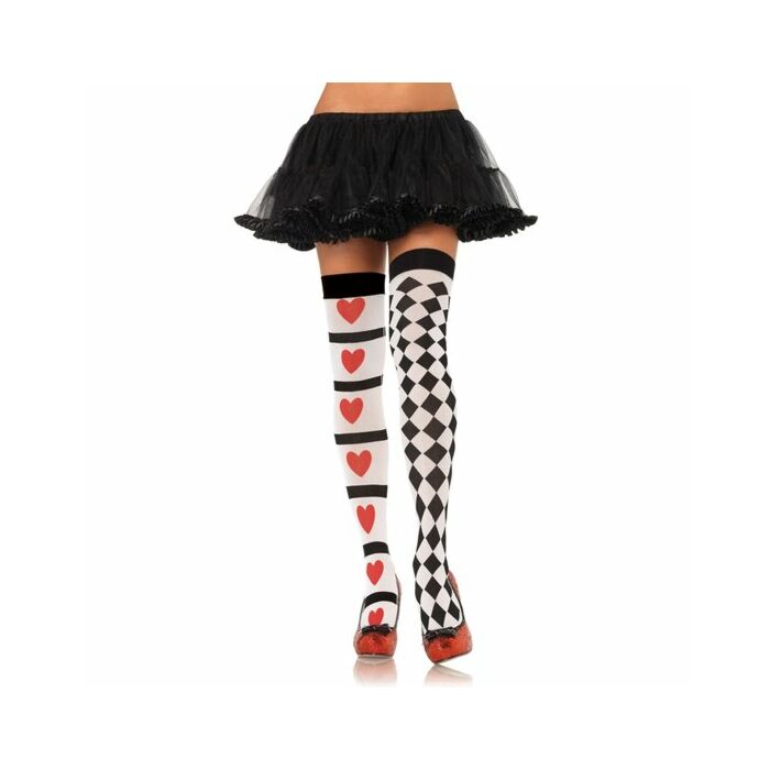 Leg avenue socks with harlequin print and hearts