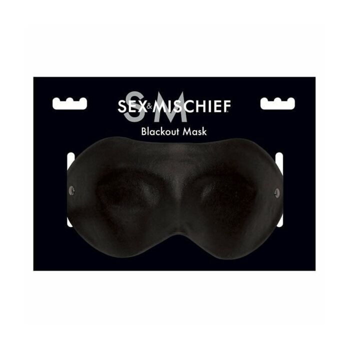 Sex & michief blackout black leather mask