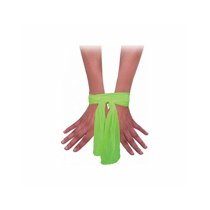 Neon green ribbons bondage