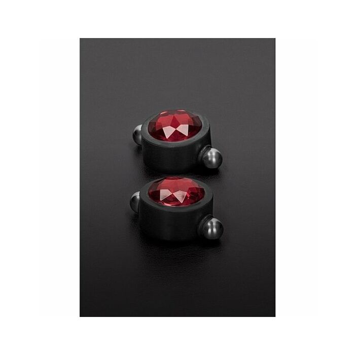 Pinzas magnéticas con cristal swarovski - rojo