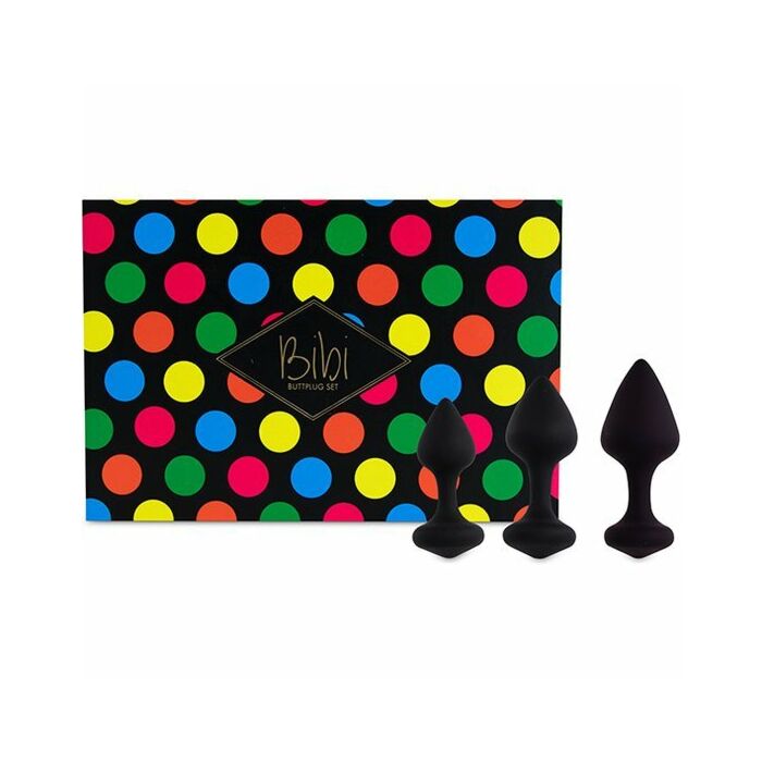 Feelztoys - bibi kit de 3 plugs silicona - negro