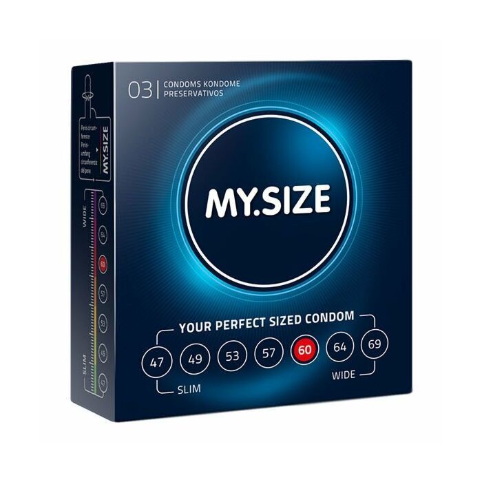 My size 60 mm 3 pcs condoms