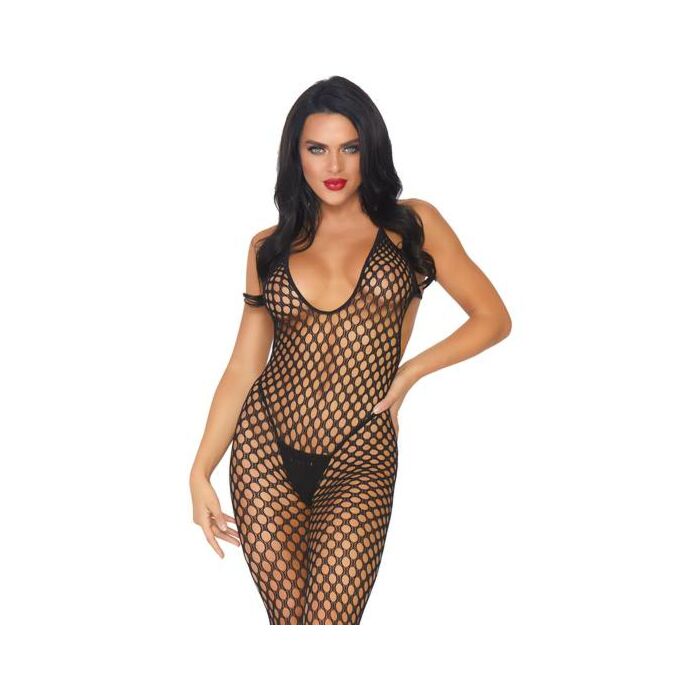 Leg avenue crochet mesh network type and footless halter neckline