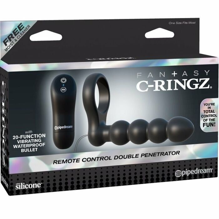 Fantasy c-ring remote control ring double penetration