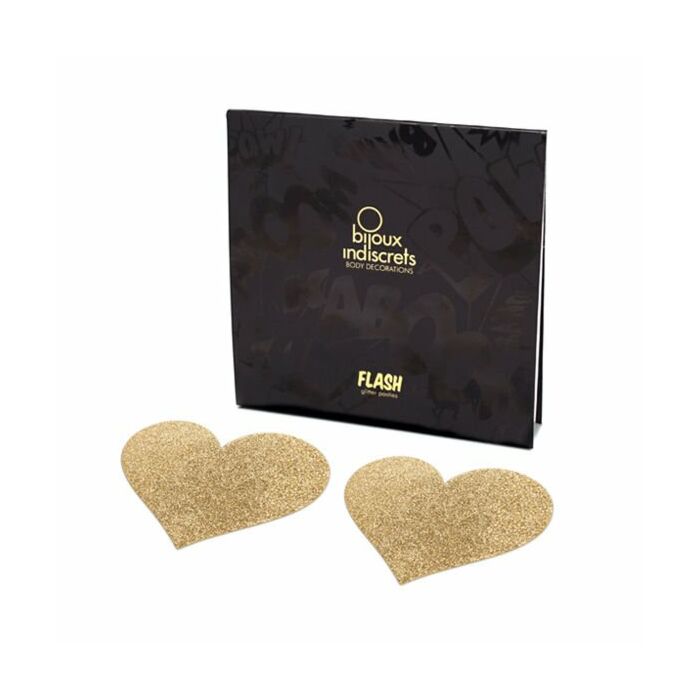 Shiny Gold Heart Nipple Covers