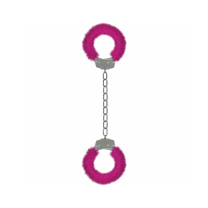 Ouch pleasure leg cuffs with pink plush