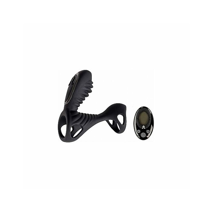 Gladiator f anillo vibrador con plug y mando a distancia - negro