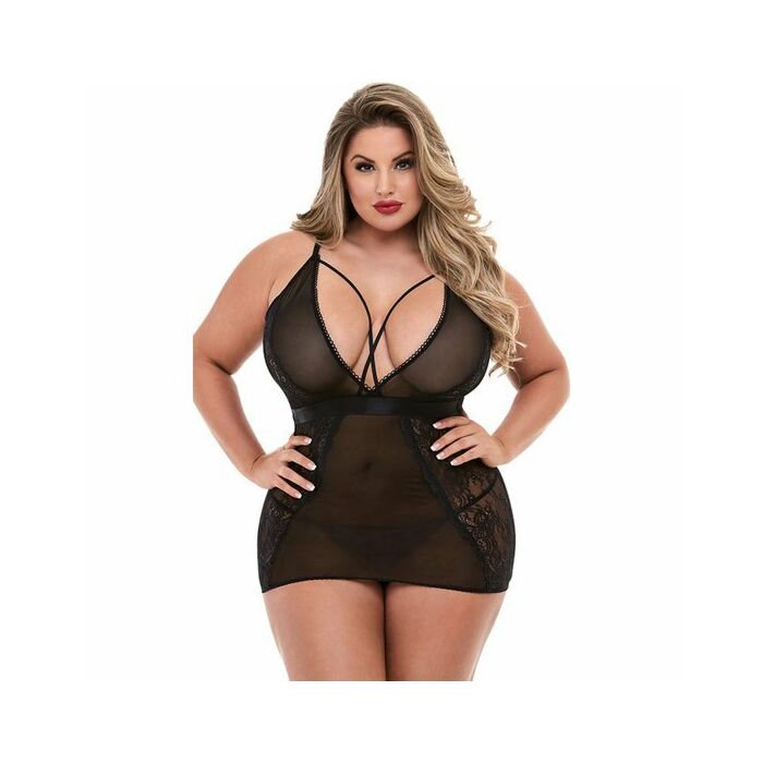 Strappy mini dress with deep v - vestido v