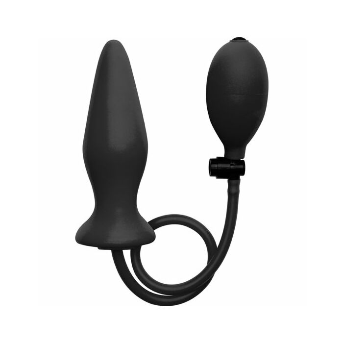 Ouch black inflatable silicone plug