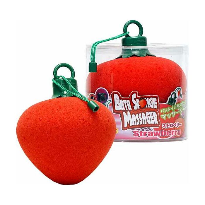 Bath sponge shaped Strawberry with Vibrator