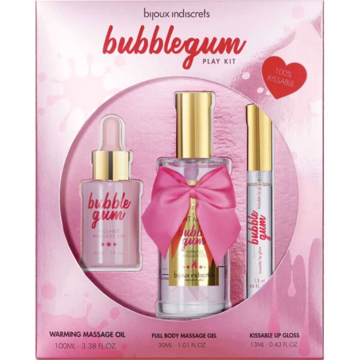 Bijoux - Indiscrets Bubblegum Play Kit with Oil, Gel & Lip Gloss