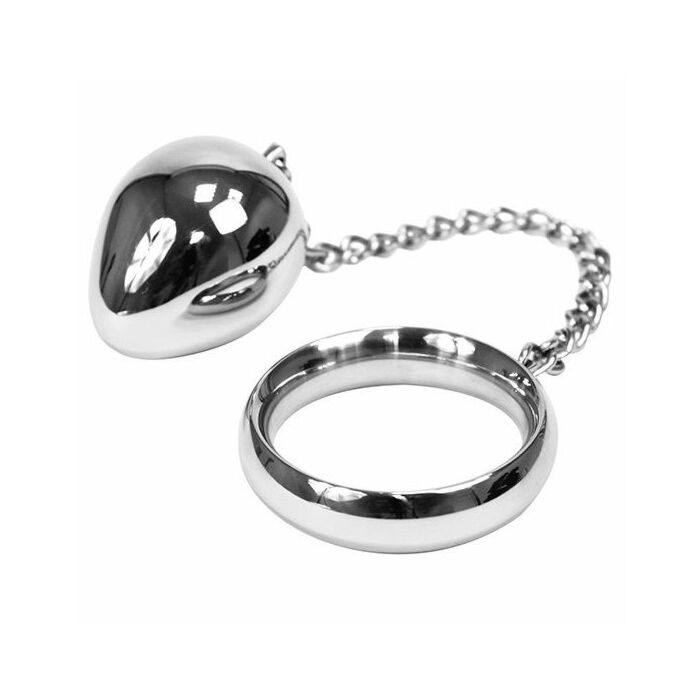 Metalhard cock ring + 50mm metal ball and chain