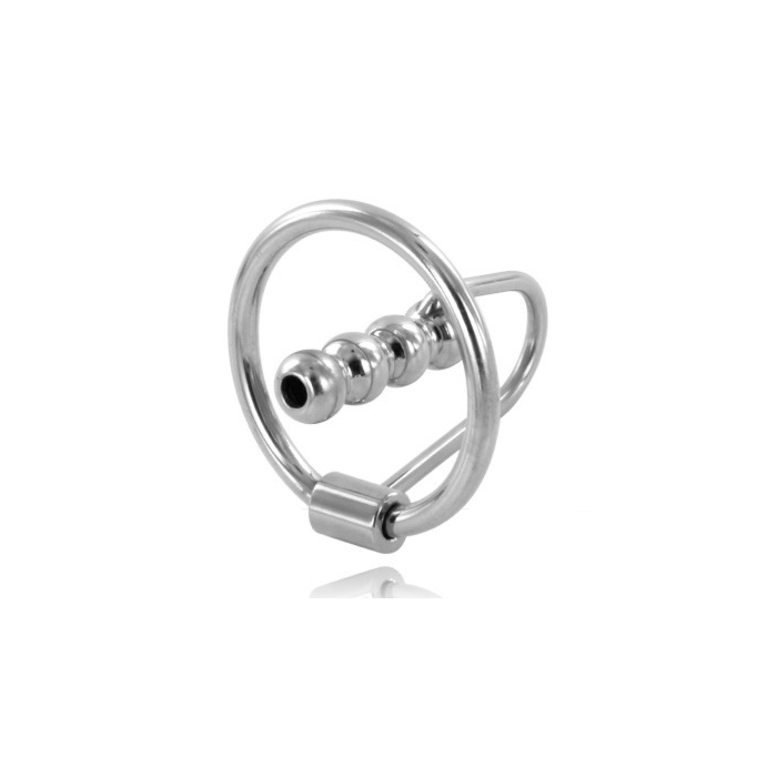 Metalhard glans ring with urethral plug 28mm
