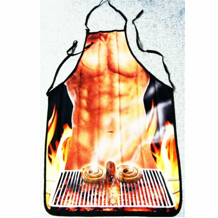 Sexy naked man apron sausage
