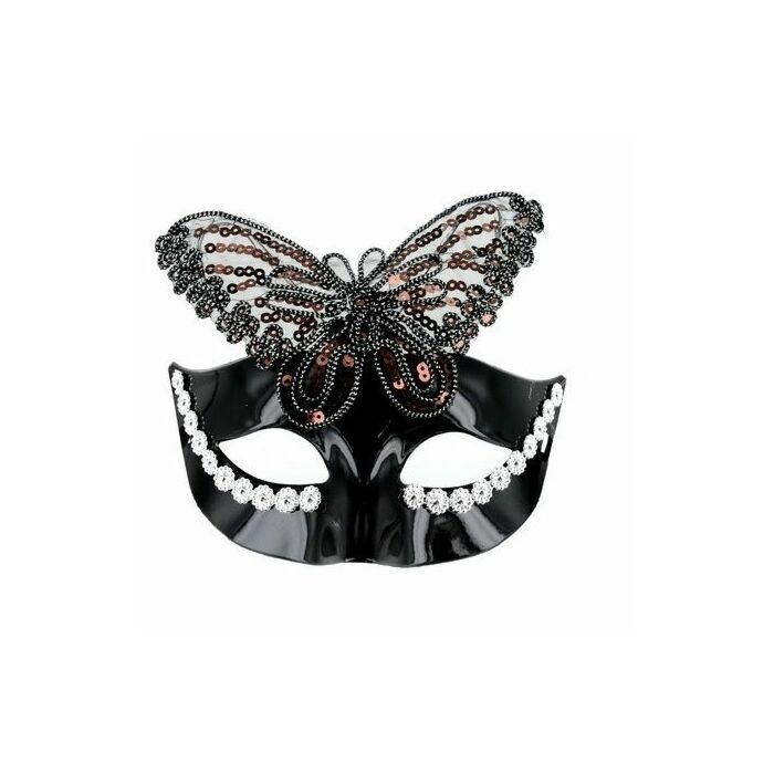 Venetian mask butterfly black finish