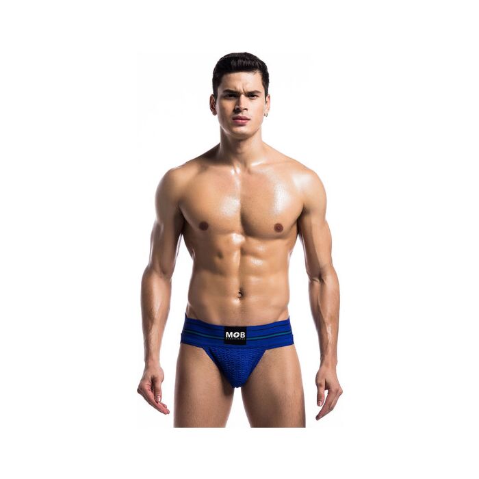 Classic wide blue jockstrap fetish - Sex Shop