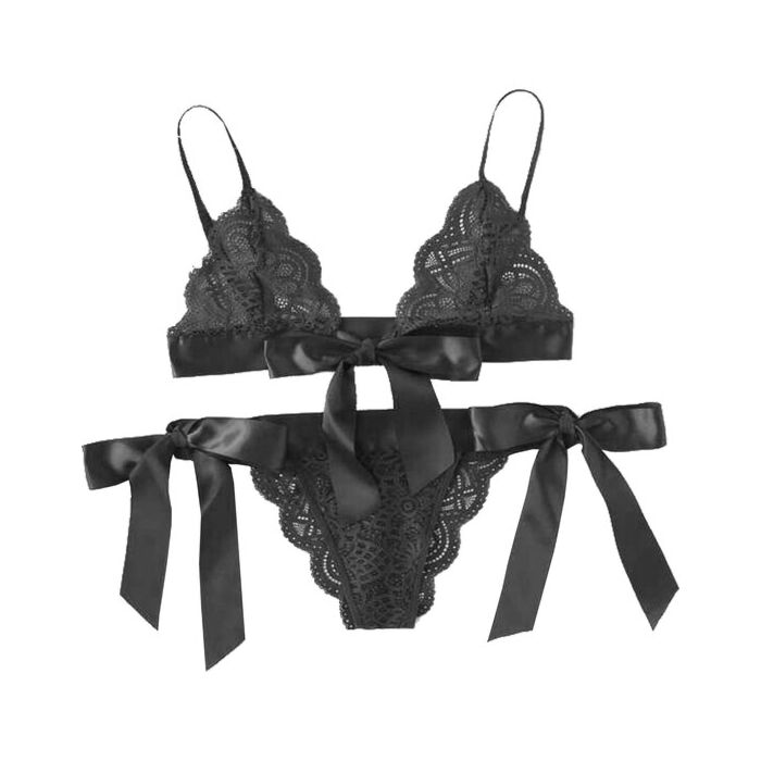 Lace Noir - Bow Lingerie Set