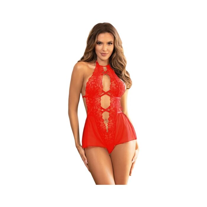 Divine Lace Body in Red 4XL-5XL